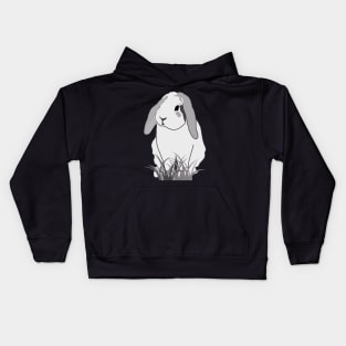 Cute Gray Bunny Rabbit Kids Hoodie